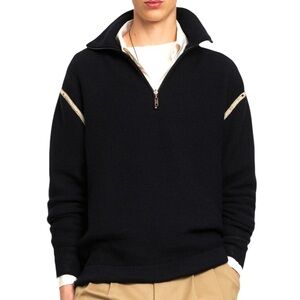 Maison Martin Margiela Reversible Half-zip Wool Knit Sweater